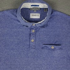 Ted Baker London Polo Shirt Mens Size 5 Blue Pocket Casual Short Sleeve