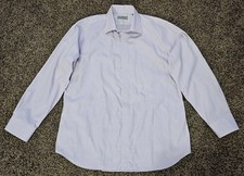 Canali Impeccabile Textured Cotton Blue Lavander Dress Shirt Size 45 - 17.75