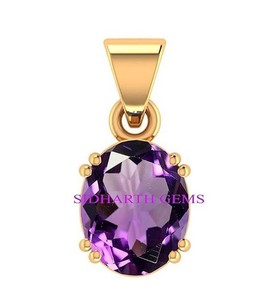 Authentic 2.25 Ratti 1.00 Carat Quality Natural Katela Amethyst Gold Plated Pendant