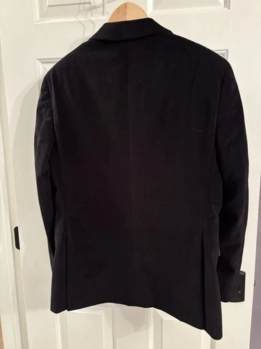 Allure Velvet Black Blazer Jacket Mens 38 S Slim Designer Groom Formal Tuxedo image 7