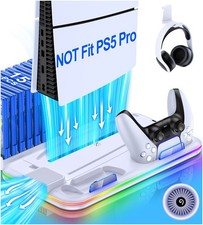 for Playsation 5 Digital/Disc/PS5 Slim Stand Cooling Fans PS5 Charger Station