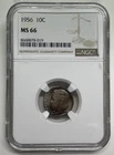 1956 Roosevelt Dime 10c NGC MS 66 Mint State Uncirculated Coin Nice Toning