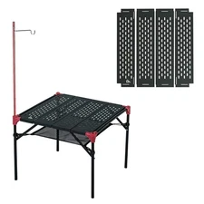 iClimb 1 Extendable Folding Table with Lantern Hanger and 1 Pack Connecting P...