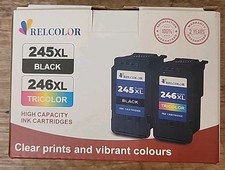 New Relcolor 246XL Color / Cannon 245XL Black Ink Cartridge Compatible W/cannon