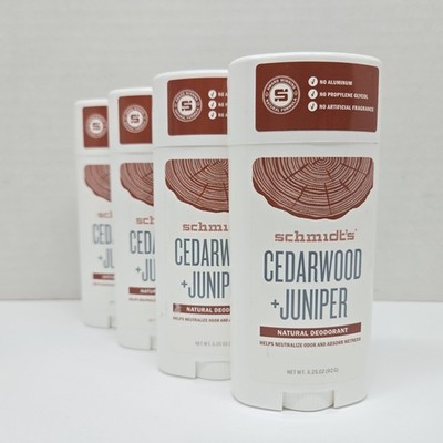 X4 Schmidt s Cedarwood Juniper  Natural Deodorant - 3.25 oz, 92 g