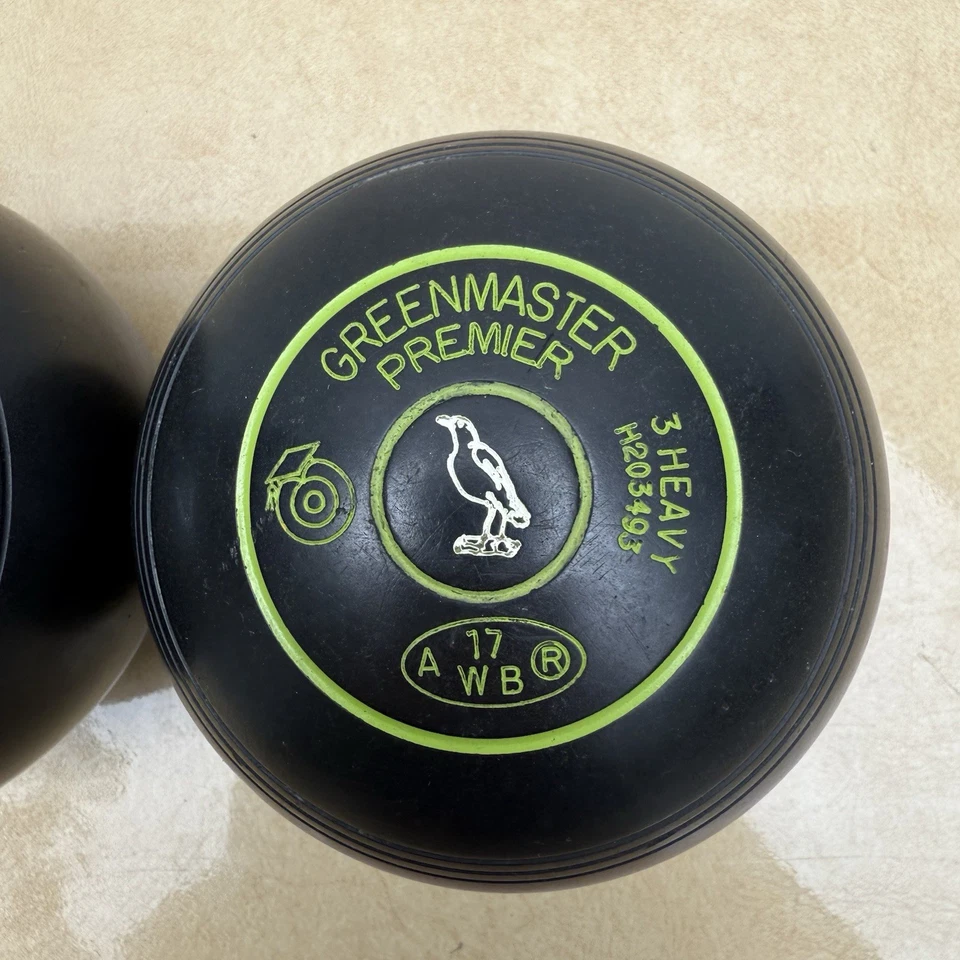 Greenmaster Premier Lawn Bowls Size 3 Heavy Set of Two Only - image 2 of 4