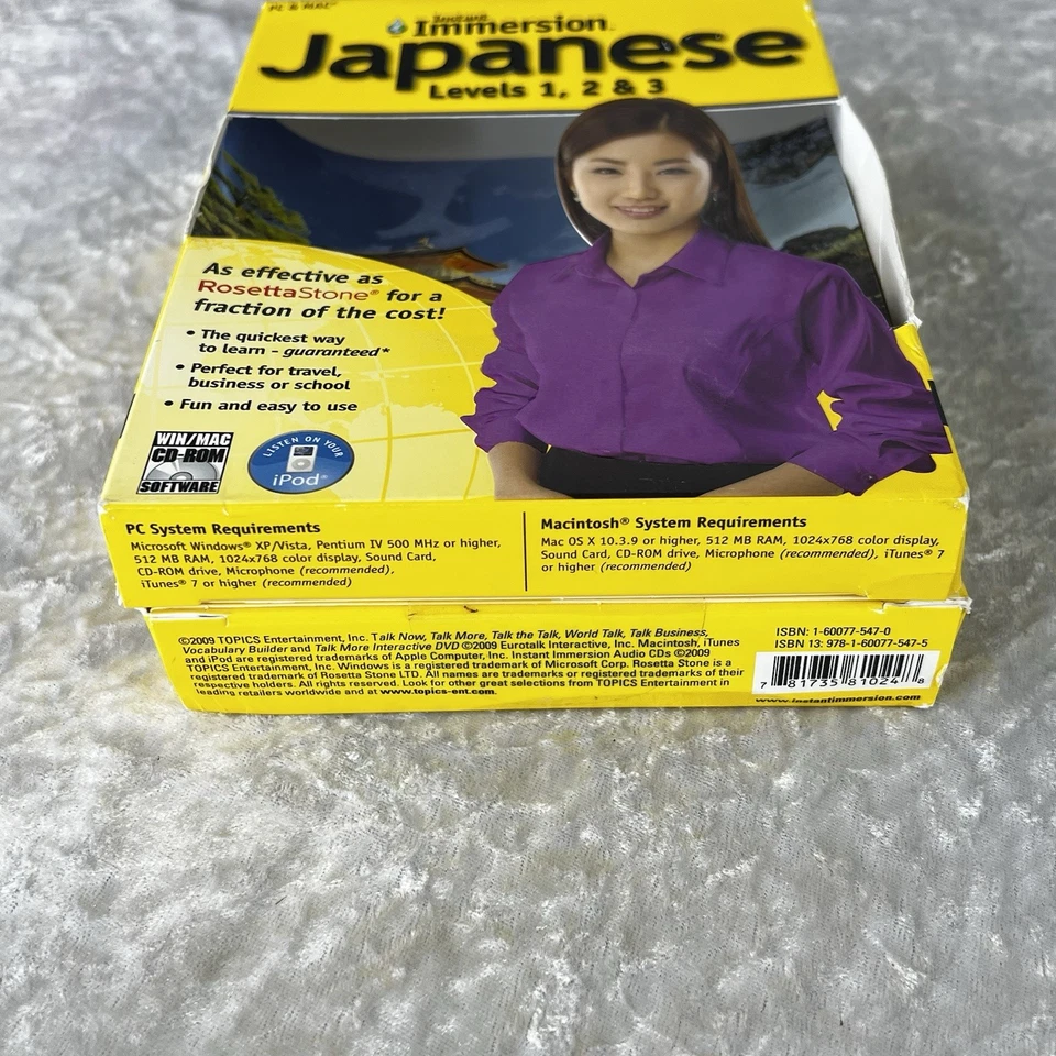 Instant Immersion Japanese Levels 1, 2 & 3 - For PC & MAC - New, Sealed - Image 3 of 4