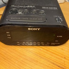 Sony Dream Machine Black ICF-C218 FM/AM Alarm Clock Radio Tested Works