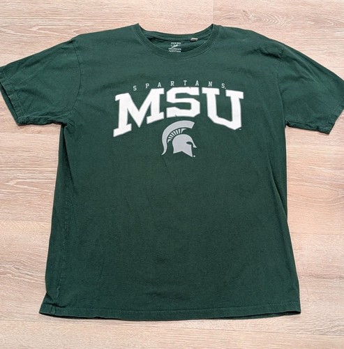 Michigan State Spartans Shirt XL Mens Green College Tee MSU Football Basketball - Picture 1 of 10