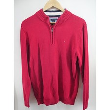 Tommy Hilfiger Boys' Long Sleeve Quarter Zip Sweater XL-20 Red