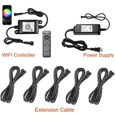 Wireless WiFi RGB/RGBW Controller/Power Supply/Extension cable for FVTLED Lights
