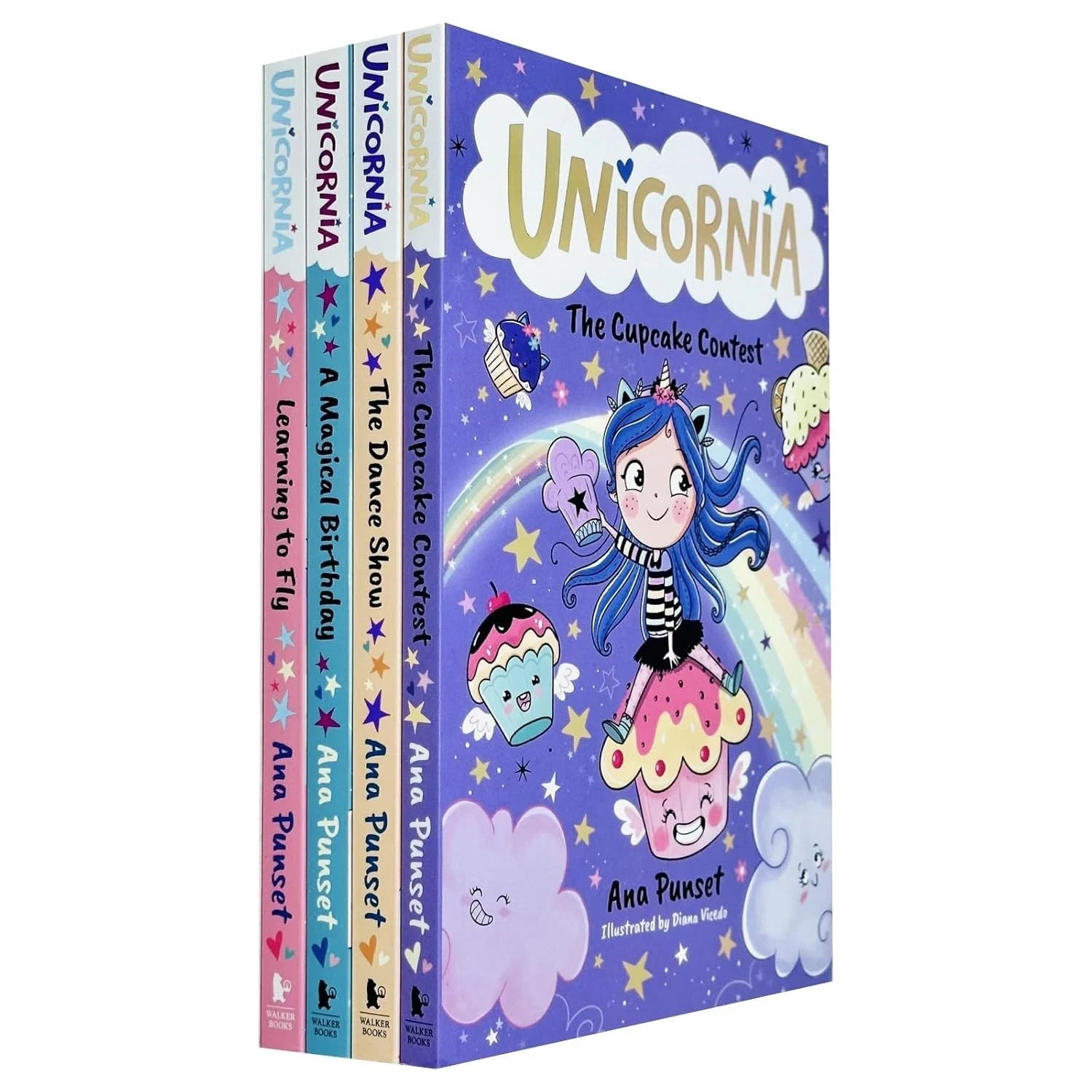 Unicornia Series By Ana Punset 4 Books Set Learning to Fly, A Magical Birthday