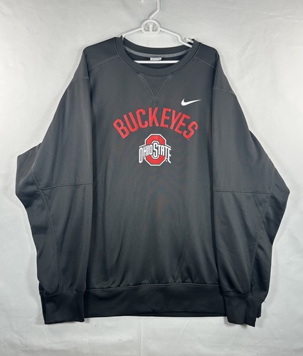 Felpa Nike Ohio State Buckeyes Uomo 3XL Nera Girocollo Therma-Fit Calcio