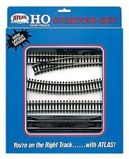 Atlas 88 HO Snap Track Code 100 Starter Set Nickel Rail, Black Ties