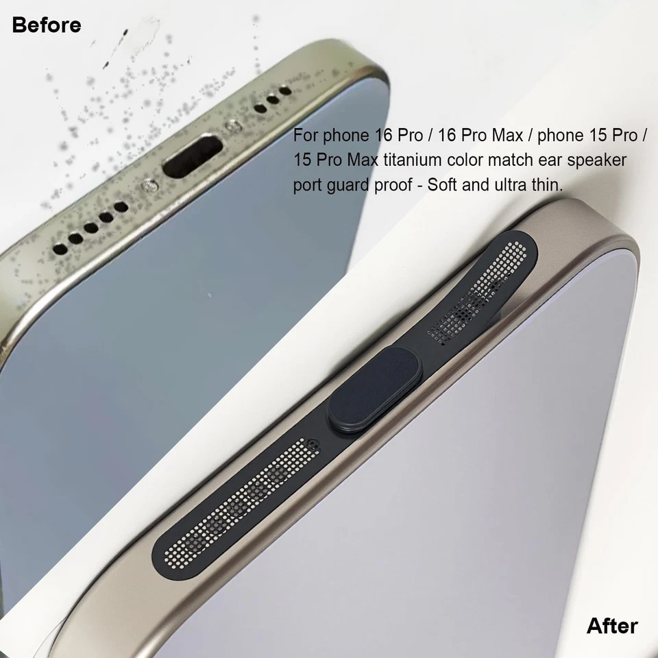 Altavoz de metal para teléfono malla a prueba de polvo para iPhone 16 Pro / 16 Max, 8 piezas...  Foto 3 de 4