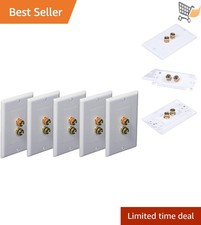 5 Pack Wall Plate for Banana Plugs Gold-Anticorrosion Connectors Speaker Moun...