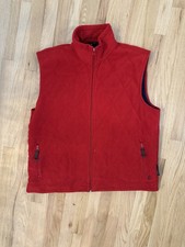 Vintage Nautica U.S. Challenge Fleece Vest XL Red Quilted Full Zip Made in USA
