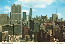 Postcard Illinois Chicago Skyline Skyscrapers Architecture Willis Tower Aerial