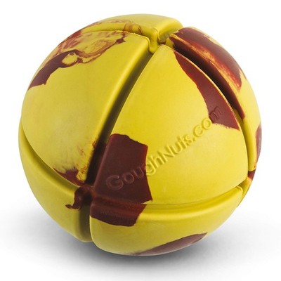 Goughnuts Indestructible Dog Ball, Tough Natural Rubber, Medium 3070 lb, Yellow