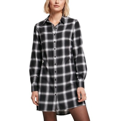 Urban Classics Ladies - Check Flanell Shirt Dress black - XS