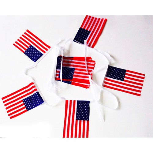 7 M Amerikanische Flagge Schleppt Patriotische Wimpelkette Partydekoration - Bild 3 von 11