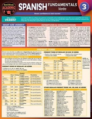 Spanish Fundamentals 3 - Verbs: A Quickstudy Laminated Reference Guide by Jennif