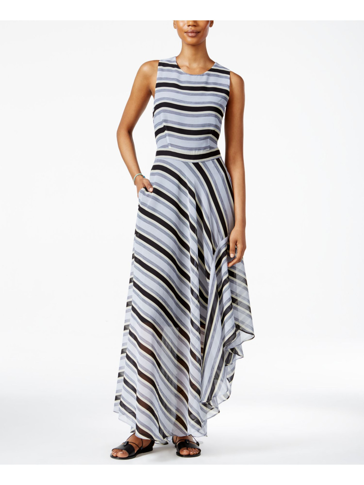 Rachel Roy Women's Blue Empire Waist Sleeveless Maxi Dress