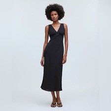 Madewell The Ariana Midi Dress Size 0 in True Black