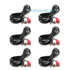 6X 10FT 3.5MM AUX RCA MALE PLUG AUDIO STEREO JACK BLACK CABLE IPHONE IPOD TOUCH