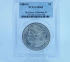 Frosty 1884 O Morgan SILVER DOLLAR Toning 90% PCGS Certified MS 62 McClaren II