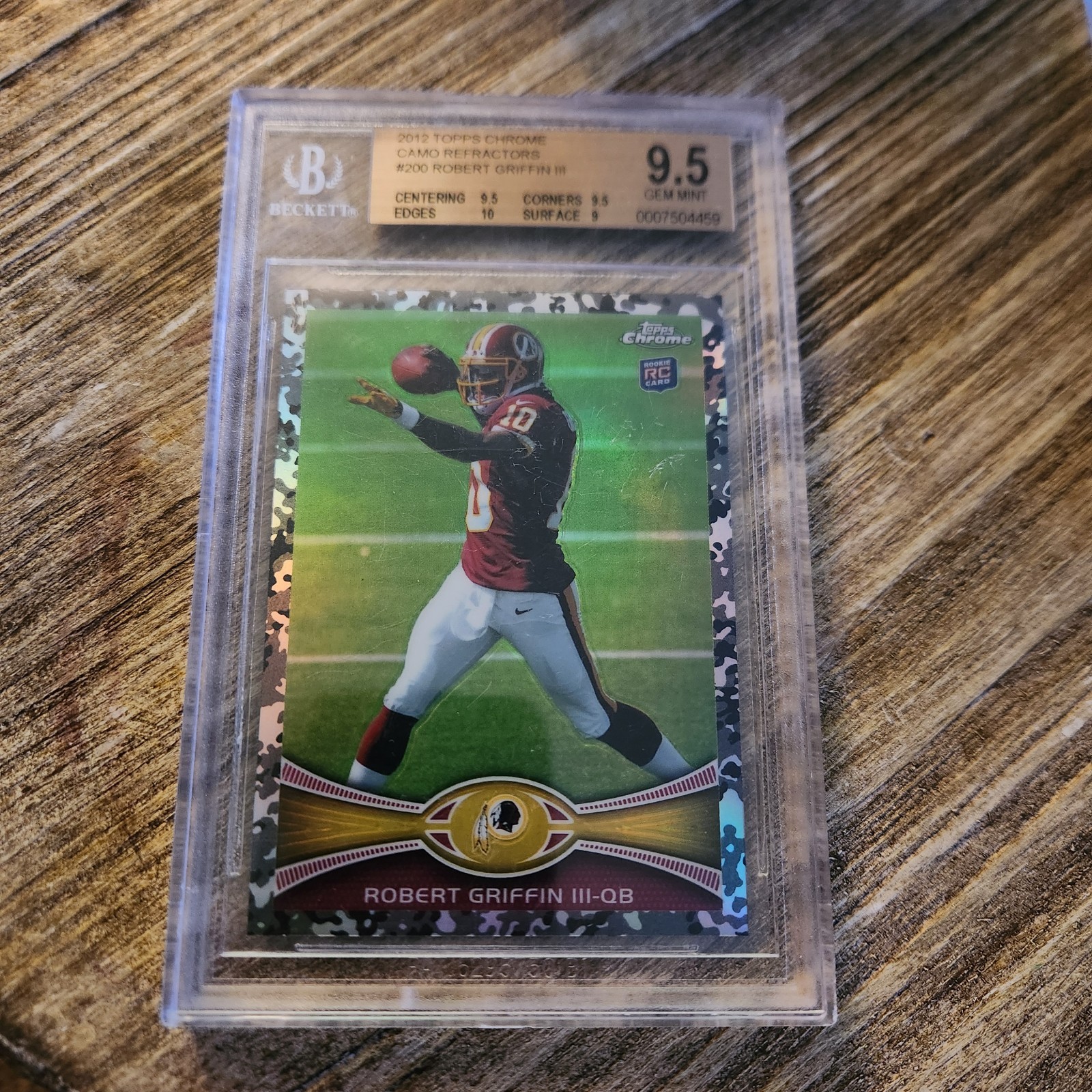 2012 Topps Chrome Camo Refractor Robert Griffin BGS 9.5 Gem Mint RC /499