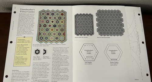 Lot Of 2 Quilt Pattern Sample Cards Wedding Ring And Grandmother’s Flower Garden - Picture 6 of 9