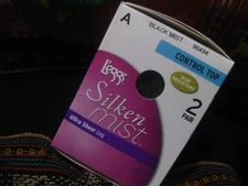 Leggs Silken Mist Control Pantyhose ~JET MIST~TWO PAIR~ #96494~Size A~NIB~2014