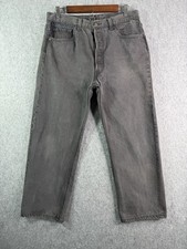 Vintage Levis Jeans Mens 34x32 Fits 32x24 Black 501 Straight 90s Made in USA