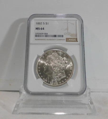 1882-S  MORGAN Silver Dollar, NGC MS-64!
