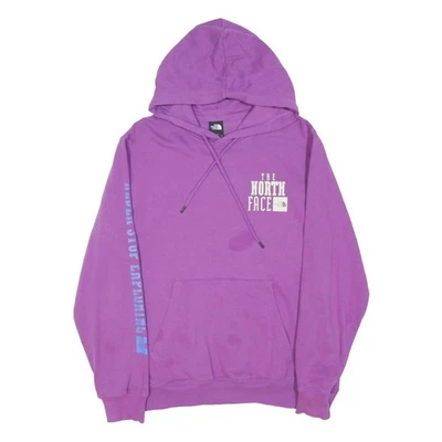 THE NORTH FACE Hoodie Homme M Violet Coton Mélange À Capuche Avec Cordon - Photo 1/4