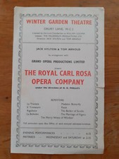 WW2 The Royal Carl Rosa Opera Company Winter Garden Theatre programme