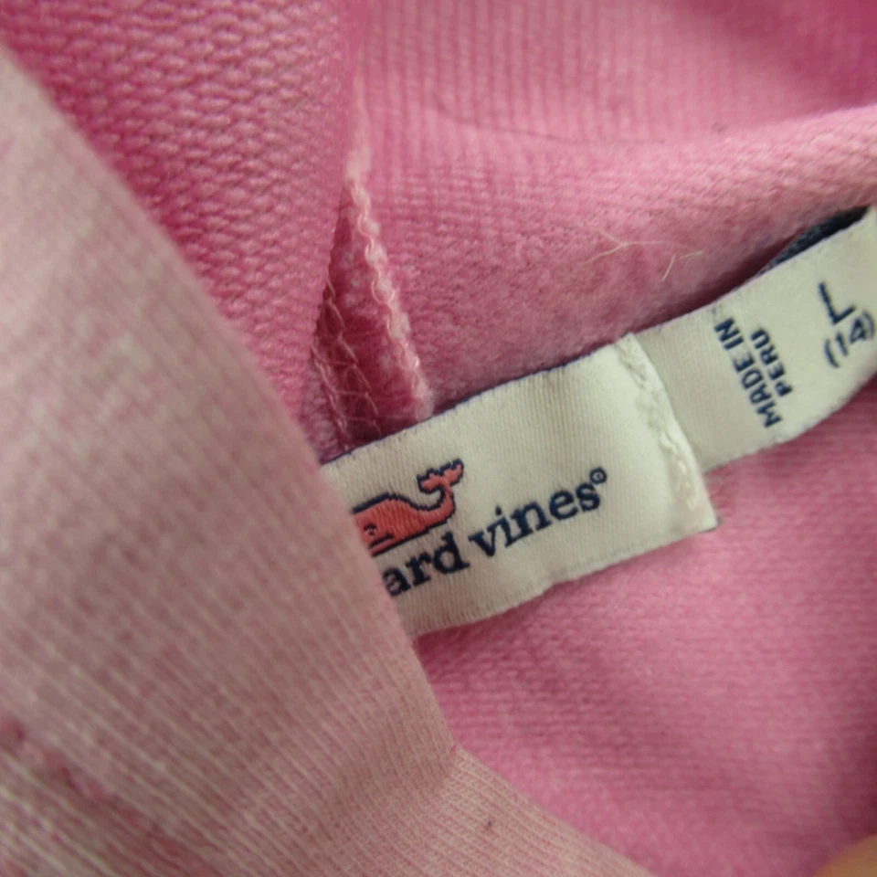 Moletom com capuz Vineyard Vines meninas manga longa grande casual leve rosa ao ar livre - Imagem 4 de 4