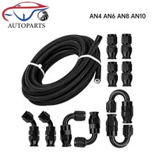 4/6/8/10AN Black Nylon PTFE Fuel Line 10/20ft 10 Fittings Hose Kit E85 US