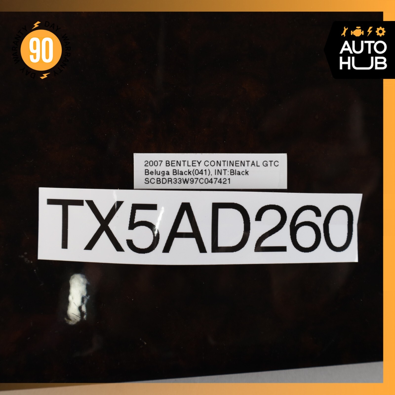 07-11 Bentley Continental GTC Rear Right Side Door Panel Trim Panel Wood OEM 52k