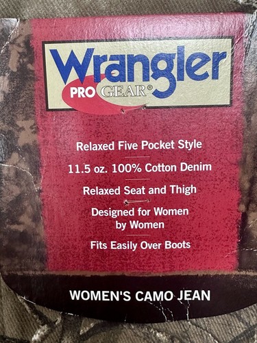 WRANGLER Women’s Camo Pro Gear Real Tree 16x32 JEANS Hunting, 5 pocket, NEW - Picture 11 of 13