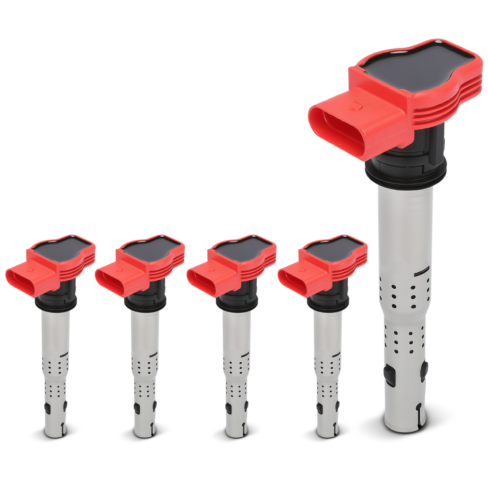 5Pcs Red Ignition Coil for Volkswagen Jetta Passat Golf Beetle Audi Lamborghini