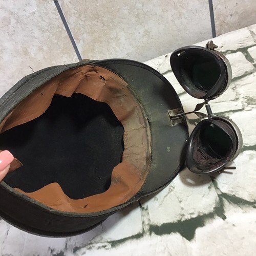 Vintage Handcrafted Hat W/ Welding Goggles Steampunk Dystopian Rare Grunge Moto - Picture 8 of 11