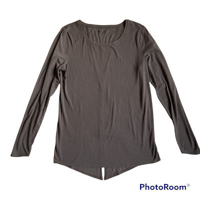 Athleta Essence Semi-Fit long sleeve shirt top Womens S back slip sporty casual