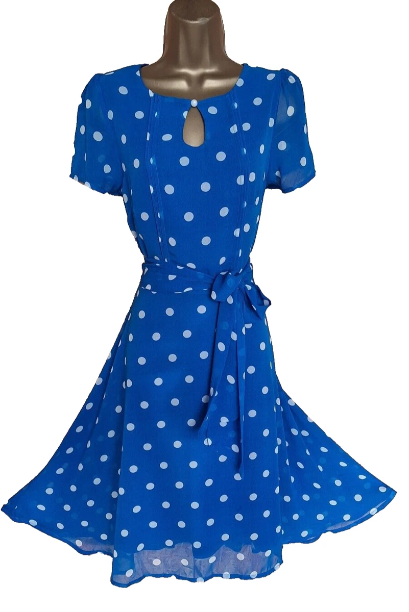 Royal blue polka dot cheap dress