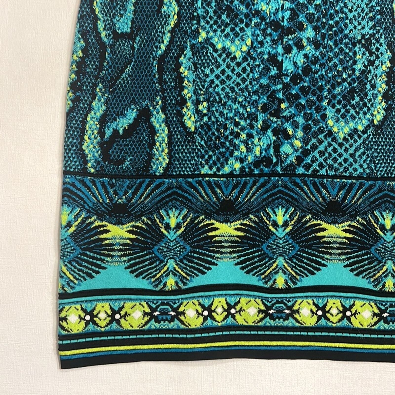 ROBERTO CAVALLI GREEN PYTHON EFFECT SHEATH DRESS - image 5