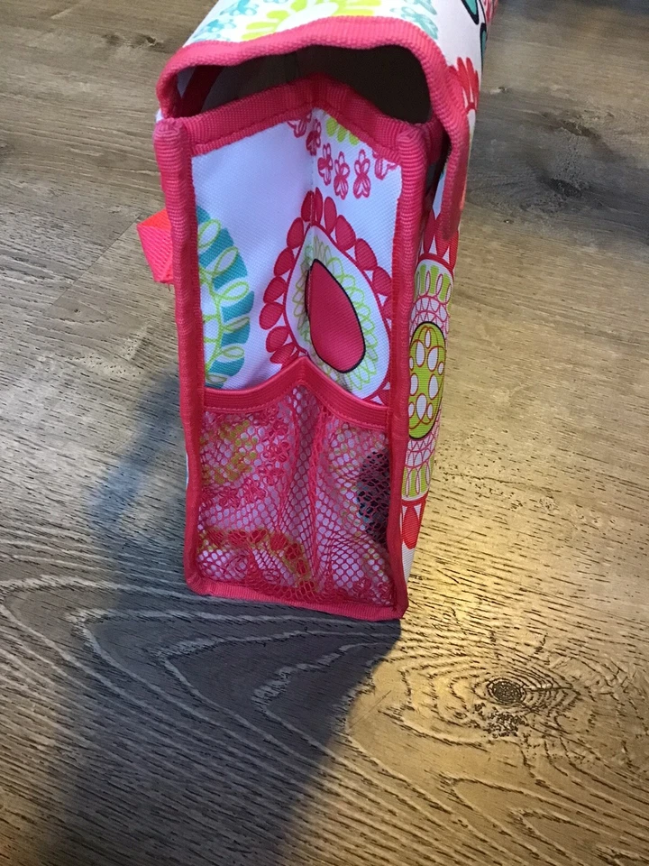 Bolsa de fraldas Thirty One 31 design rosa fofa toalhetes organizadores bolsa viagem de carro - Imagem 3 de 4