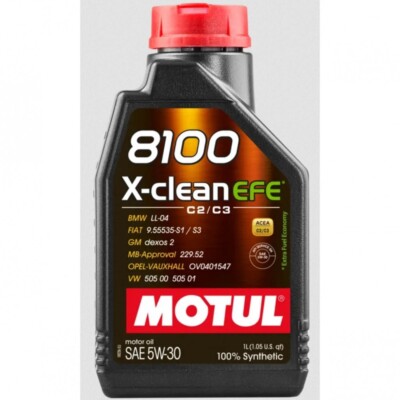Motul 8100 X-Clean EFE Full Synthetic Engine Oil (5W30, 1 Liter)  111367
