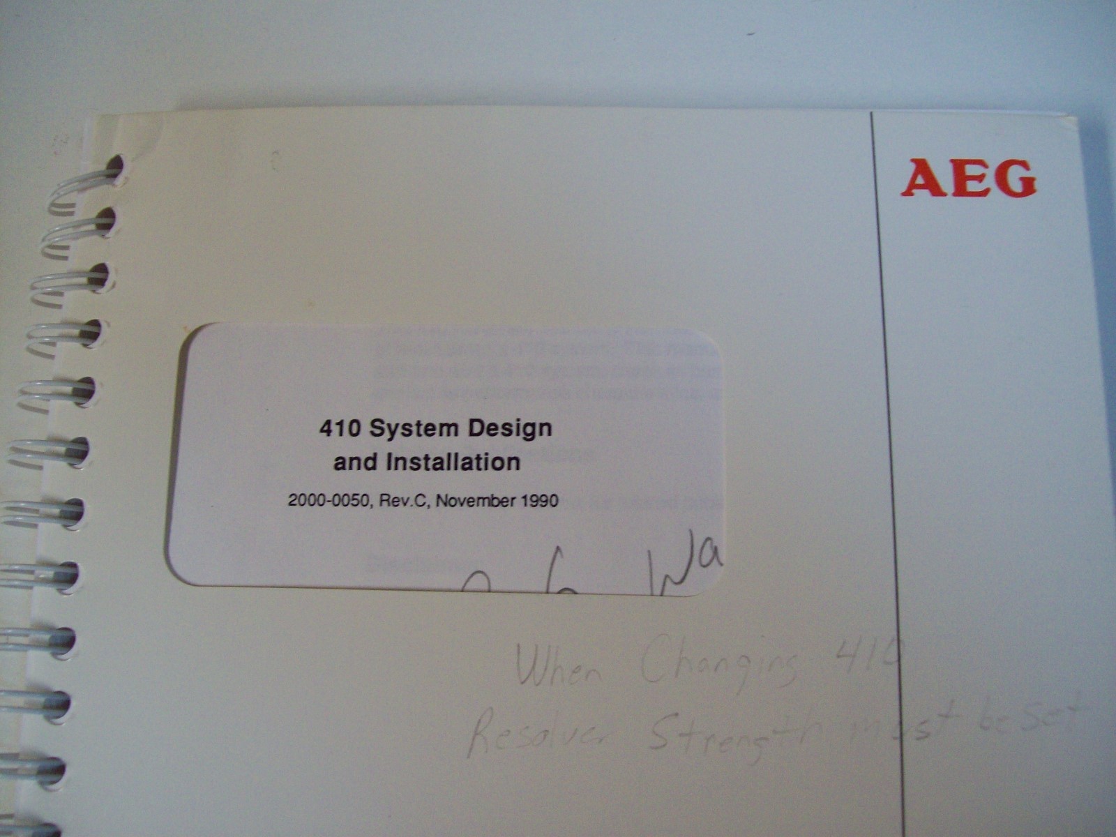как выглядит AEG 2000-0050 410 SYSTEM DESIGN INSTALLATION GUIDE MANUAL - USED - FREE SHIP фото