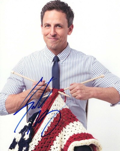 SETH MEYERS SIGNED 8X10 PHOTO AUTHENTIC AUTOGRAPH LATE NIGHT NBC COA A